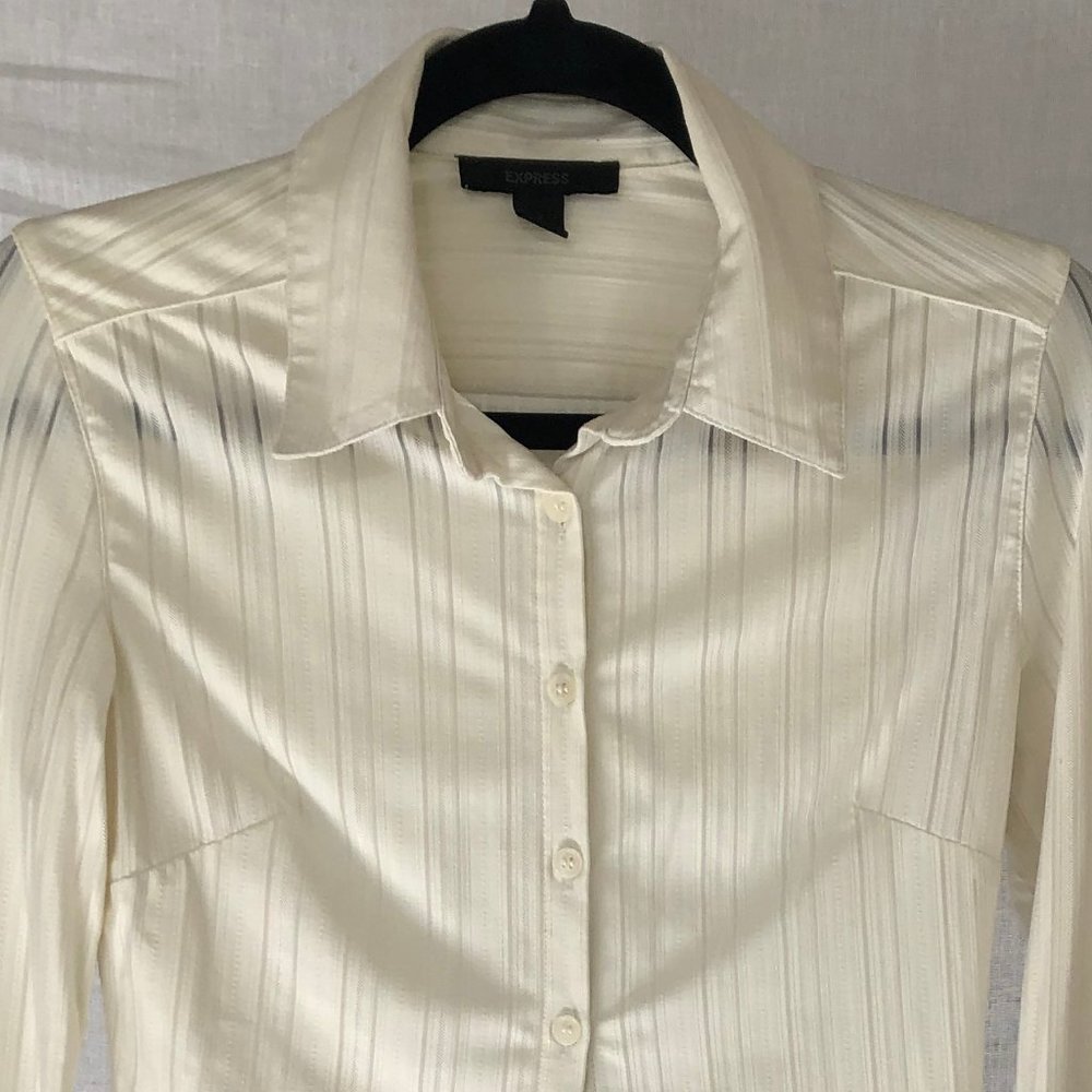 Express White Button Up Blouse  Sz S